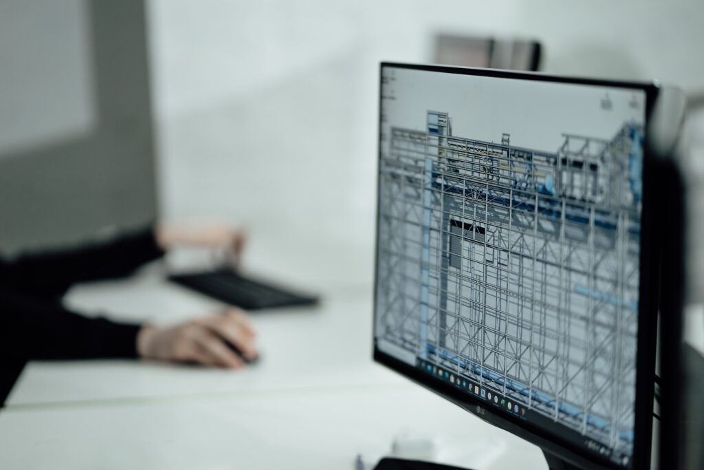A computer screen showing a building schematic.