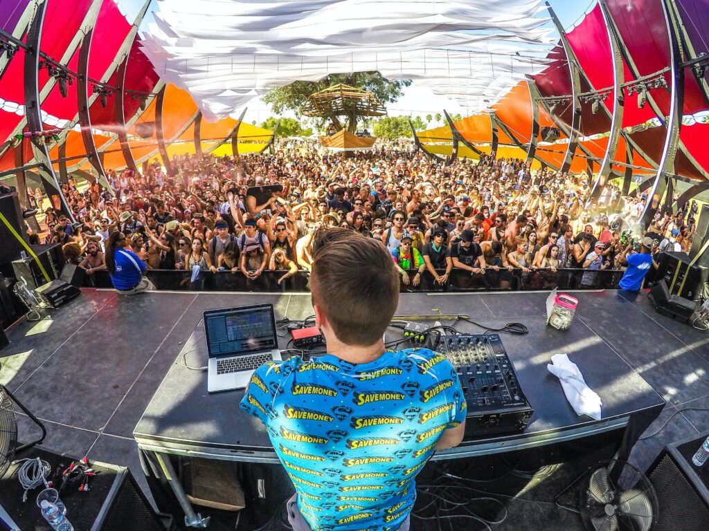A DJ playing at a music festival.